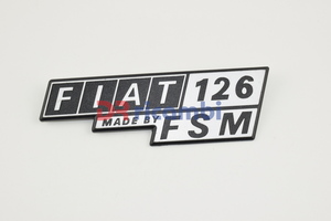 [DR0433] LOGO FREGIO POSTERIORE SIGLA MODELLO &quot; FIAT 126 made by FSM &quot; DR0433