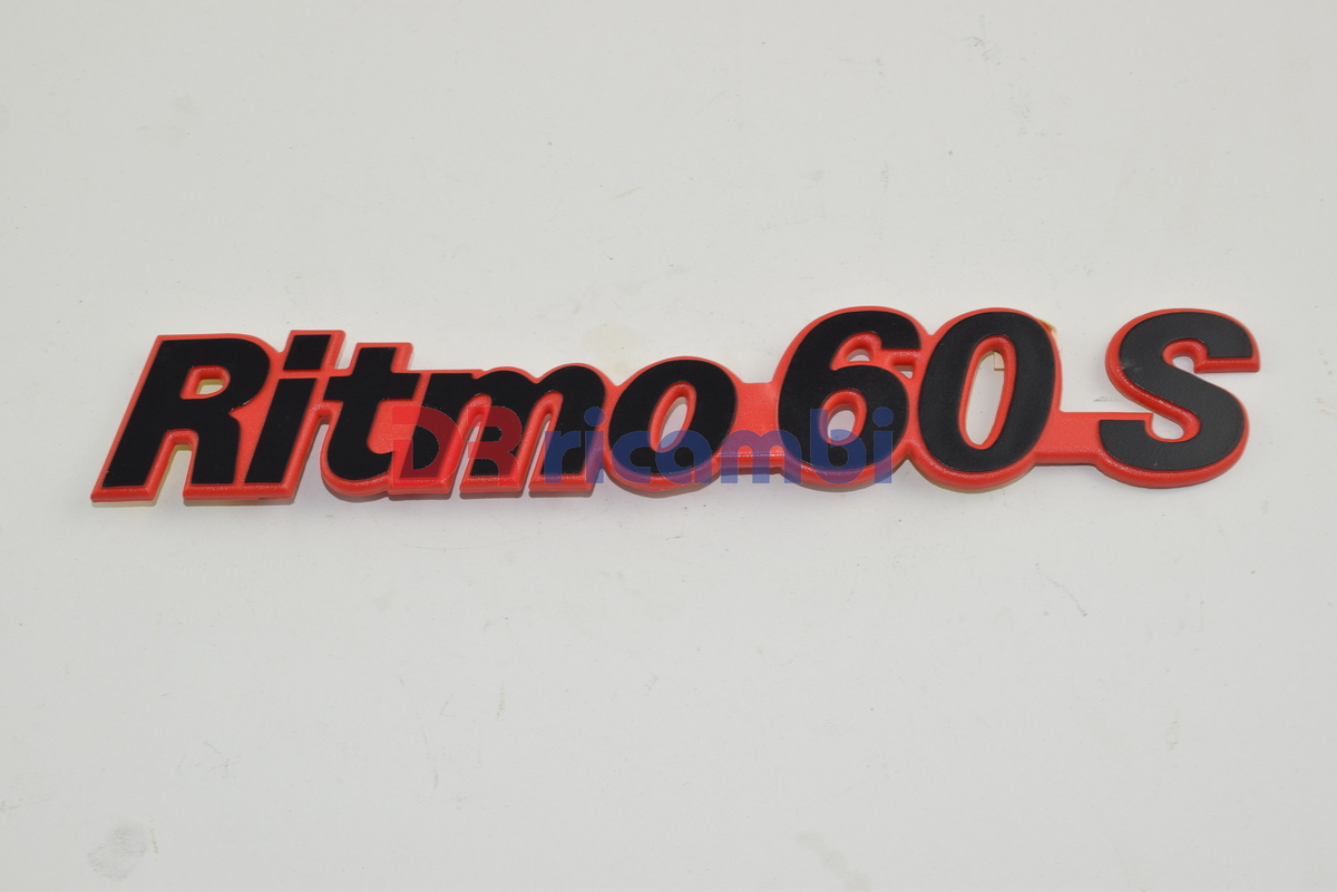 LOGO FREGIO SIGLA MODELLO FIAT RITMO 60S SCRITTA ROSSA DR0280